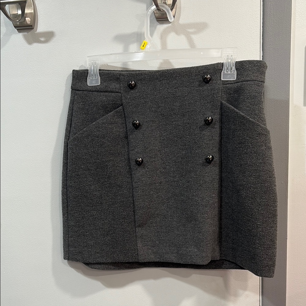 Twik Charcoal Double-Breasted Mini Skirt